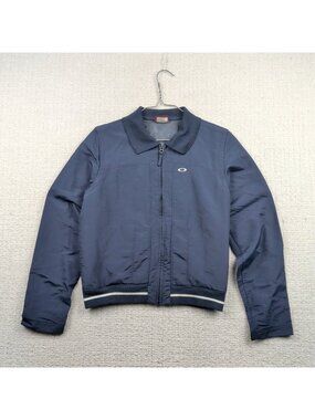 Y2K Oakley Red Tag Full Zip Jacket Navy Blue Wom Sz S Gorpcore Techwear Zip Off